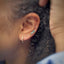 Alluvial 2 Stone Earring: Teal and Pale Blue Sapphire