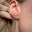 Alluvial 2 Stone Earring: Teal to White Blue Sapphire