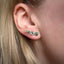 Alluvial 3 Stone Earring: Blue Sapphire (right ear)