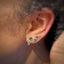 Alluvial 2 Stone Earring: Light and Dark Blue Sapphire