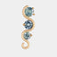 Alluvial 3 Stone Earring: Blue Sapphire (right ear)