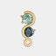 Alluvial 2 Stone Earring: Light and Dark Blue Sapphire