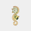 Alluvial 2 Stone Earring: Mint Green and Bicolour Sapphire