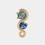 Alluvial 2 Stone Earring: Mid Blue Sapphire