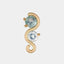 Alluvial 2 Stone Earring: Teal and Pale Blue Sapphire