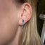 Alluvial 3 Stone Earring: Deep to Light Blue Sapphire (left ear)