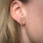 Alluvial 2 Stone Earring: Mint Green and Bicolour Sapphire