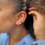 Alluvial 3 Stone Earring: Blue Sapphire (right ear)