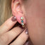 Alluvial 3 Stone Earring: Green and Blue Sapphire (left ear)