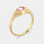 Channels pink sapphire ring - side