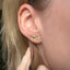 Alluvial 2 Stone Earring: Mint Green and Bicolour Sapphire