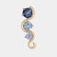 Alluvial 3 Stone Earring: Deep to Light Blue Sapphire (left ear)