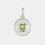 Mini Surface silver green tourmaline pendant - front