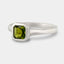 Pebble green tourmaline ring plat - top