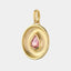 Surface pink tourmaline pendant - angle